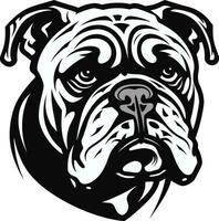 bouledogue ténacité dévoilé noir logo avec bouledogue puissant canin vecteur icône dans noir