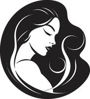 intemporel élégance noir visage emblème conception avec les femmes profil iconique simplicité vecteur icône de noir femelle profil dans logo