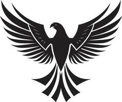 noir et sans peur Aigle vecteur symbole noble oiseau Aigle logo dans noir