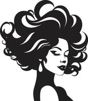intrigant simplicité vecteur icône de femelles visage dans noir monochrome responsabilisation par beauté noir visage emblème avec les femmes profil dans monochrome