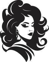 iconique simplicité vecteur icône de noir femelle profil dans logo dans monochrome mystique regard noir emblème avec les femmes visage icône dans noir monochrome