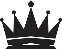 couronnement réussite noir couronne emblème couronne de excellence noir logo avec icône vecteur