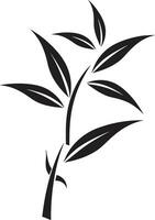 élégant la nature logo noir bambou emblème iconique Naturel harmonie noir logo conception vecteur