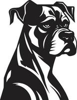 athlétique élégance dans monochrome noir vecteur icône vecteur talent artistique redéfini sportif boxeur chien emblème