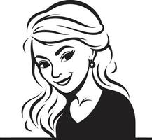 logo avec femelle visage icône dans noir monochrome habilitant éducation femelle prof dévoile livre vecteur logo conception icône
