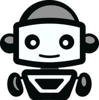 lisse robo charme une noir vecteur mascotte emblème ébène mini mech élégant robot logo dans vecteur