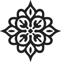 arabe trésors dans monochrome floral emblème avec fleurs géométrique la maîtrise dévoilé arabe floral logo vecteur