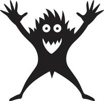bestial charme noir logo avec dessin animé monstre monstres conte vecteur icône dans noir