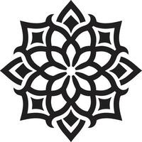 floral harmonie dans noir arabe carrelage conception arabe élégance redéfini floral logo icône vecteur