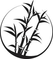botanique excellence noir bambou plante dans vecteur Naturel beauté dévoilé noir logo avec bambou