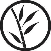 bambou Zen art déchaîné noir logo conception iconique Naturel sérénité noir bambou plante symbole vecteur