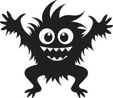 créature confort noir vecteur icône vecteur talent artistique redéfini dessin animé monstre emblème