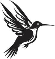 élégant noir colibri emblème colibri dans profil vecteur art