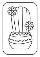 pages à colorier illustration de cactus coloriage pour les enfants vecteur