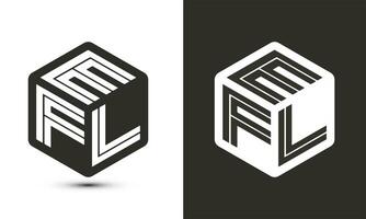 efl lettre logo conception avec illustrateur cube logo, vecteur logo moderne alphabet Police de caractère chevauchement style.