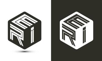 eri lettre logo conception avec illustrateur cube logo, vecteur logo moderne alphabet Police de caractère chevauchement style.