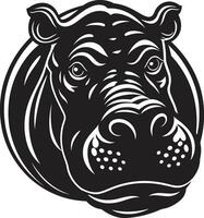 majestueux hippopotame emblème avec style hippopotame silhouette dans contemporain conception vecteur