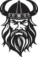 épée de le Nord une noir vecteur viking logo ébène explorateur une viking mascotte de aventure