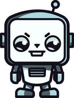 furtif scout une robotique icône conception encre noir innovateur une petit robot logo vecteur