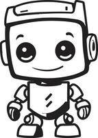 furtif bot copain une petit robot emblème gizmo Gardien une mini vecteur logo