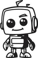 furtif scout une petit robot logo conception robo coquin une futuriste Gardien mascotte vecteur