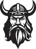 berserker fraternité une féroce viking icône ébène explorateur une viking mascotte de aventure vecteur