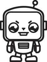 encre noir innovateur une petit robot logo épique cyber un compagnon une vecteur Gardien