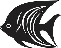 noir vecteur la magie poisson ange logo charme gracieux poisson ange la maîtrise noir icône