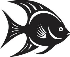 noir poisson ange symbole vecteur art éclat élégant poisson ange vecteur logo dans noir