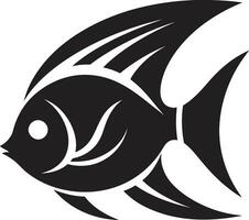 majestueux poisson ange logo noir vecteur éclat lisse et élégant poisson ange noir logo icône