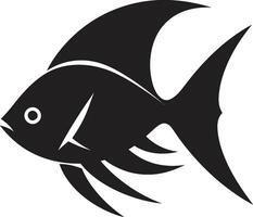 poisson ange élégance noir vecteur logo majestueux poisson ange icône dans noir talent artistique