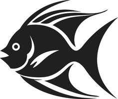 sculpté la perfection noir poisson ange vecteur noir logo charme poisson ange iconographie