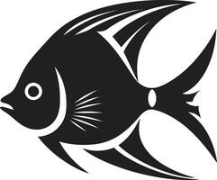 vecteur talent artistique poisson ange noir logo élégance poisson ange élégance dans noir vecteur emblème