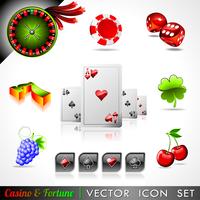 Collection d&#39;icônes de vecteur sur un thème de casino et de la fortune.