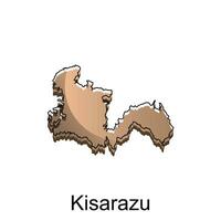 carte ville de Kisarazu conception, haute détaillé vecteur carte - Japon vecteur conception modèle