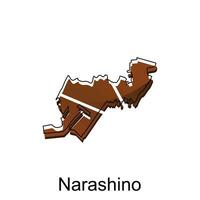 carte ville de Narashino conception, haute détaillé vecteur carte - Japon vecteur conception modèle