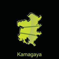 carte ville de kamagaya conception, haute détaillé vecteur carte - Japon vecteur conception modèle