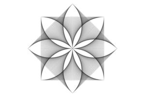 mandala de fleur de lotus, art du fil, symbole de la géométrie sacrée. icône du logo, vecteur
