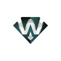 lettre w diamant logo élégant conception, diamant icône modèle, adapté pour votre entreprise vecteur