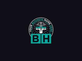 moderne bh médical logo, initiale médecins bh logo lettre pour clinique vecteur