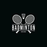 ancien rétro badminton logo conception idée vecteur