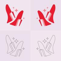 haute talons chaussure vecteur icône, aux femmes chaussure glyphe icône. symbole, logo illustration.femme des chaussures vecteur Icônes isolé sur rose fond.mode chaussure design.chaussures collection