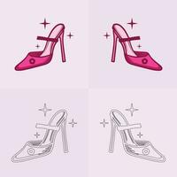 haute talons chaussure vecteur icône, aux femmes chaussure glyphe icône. symbole, logo illustration.femme des chaussures vecteur Icônes isolé sur rose fond.mode chaussure design.chaussures collection