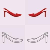 haute talons chaussure vecteur icône, aux femmes chaussure glyphe icône. symbole, logo illustration.femme des chaussures vecteur Icônes isolé sur rose fond.mode chaussure design.chaussures collection