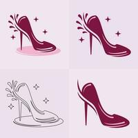 haute talons chaussure vecteur icône, aux femmes chaussure glyphe icône. symbole, logo illustration.femme des chaussures vecteur Icônes isolé sur rose fond.mode chaussure design.chaussures collection