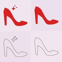 haute talons chaussure vecteur icône, aux femmes chaussure glyphe icône. symbole, logo illustration.femme des chaussures vecteur Icônes isolé sur rose fond.mode chaussure design.chaussures collection