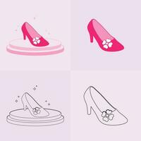 haute talons chaussure vecteur icône, aux femmes chaussure glyphe icône. symbole, logo illustration.femme des chaussures vecteur Icônes isolé sur rose fond.mode chaussure design.chaussures collection