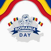 vecteur illustration de roumain indépendance journée. roumain indépendance conception affiche avec drapeau et ruban