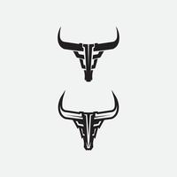 taureau buffle tête vache animal logo design vecteur animal tête logo sauvage