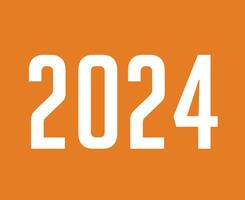2024 Nouveau année vacances conception blanc abstrait vecteur logo symbole illustration avec Orange Contexte